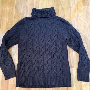 Chocolate Brown Cable Knit Sweater